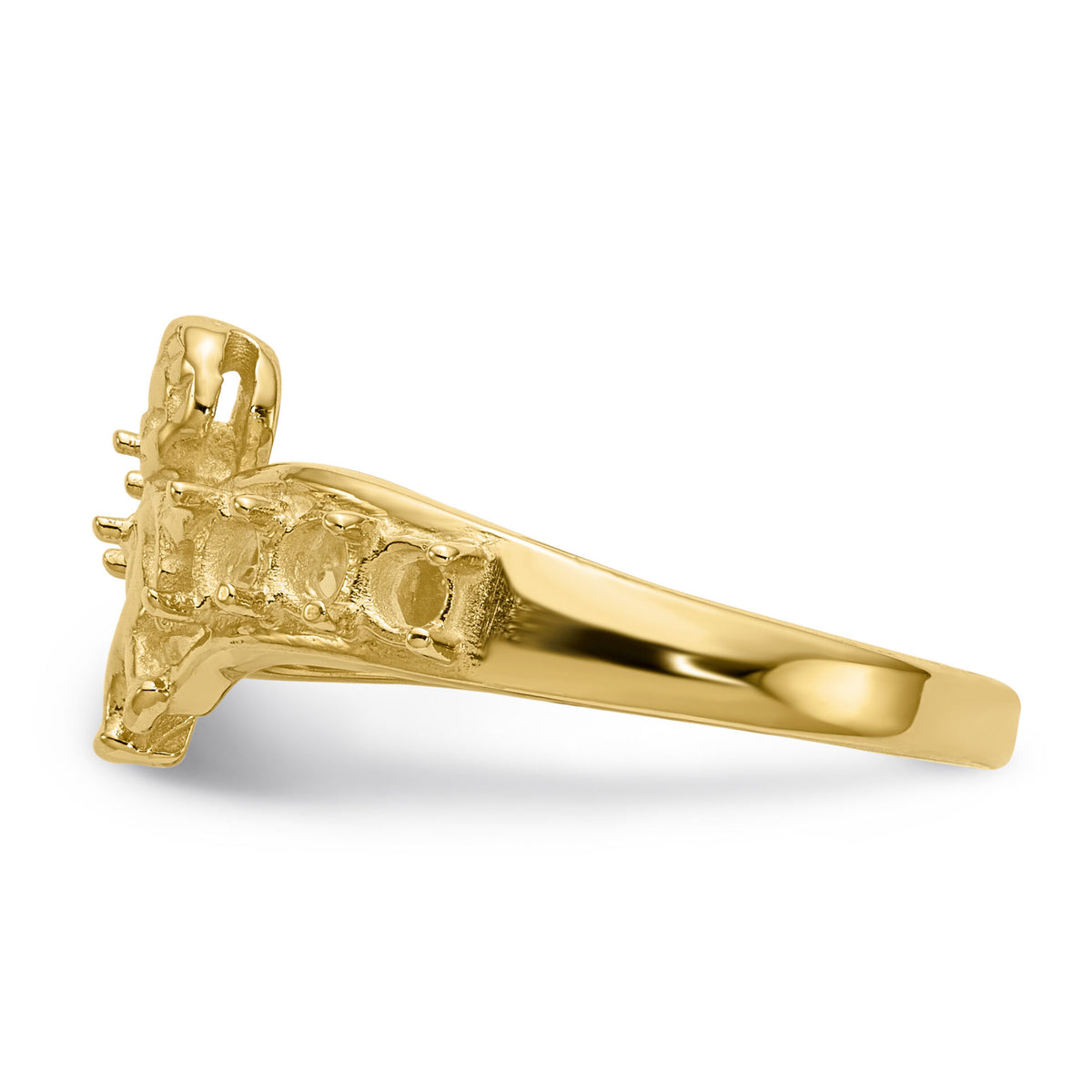 14k Polished 7-Stone Mothers Ring with Angel on Band Mounting-XMR18/7
