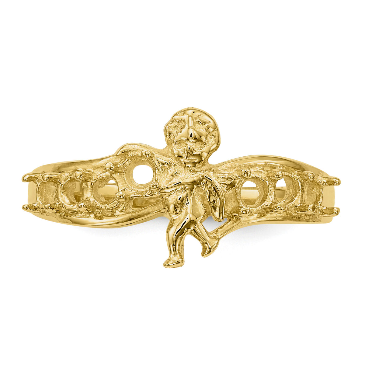 14k Polished 7-Stone Mothers Ring with Angel on Band Mounting-XMR18/7
