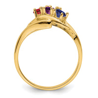 14k Polished 3-Stone Mothers Ring Mounting-XMR1/3