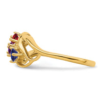 14k Polished 3-Stone Mothers Ring Mounting-XMR1/3