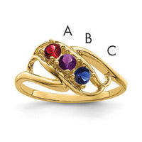 14k Polished 3-Stone Mothers Ring Mounting-XMR1/3