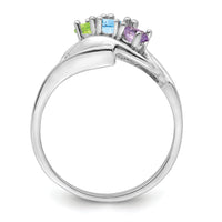14k White Gold Polished 3-Stone Mothers Ring Mounting-XMR1/3W