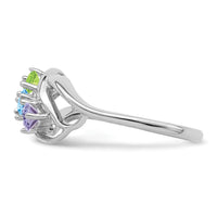 14k White Gold Polished 3-Stone Mothers Ring Mounting-XMR1/3W