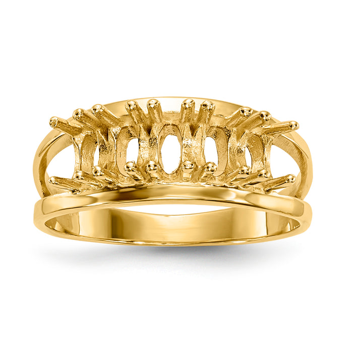 14k Polished 5-Stone Mothers Ring Mounting-XMR2/5-7