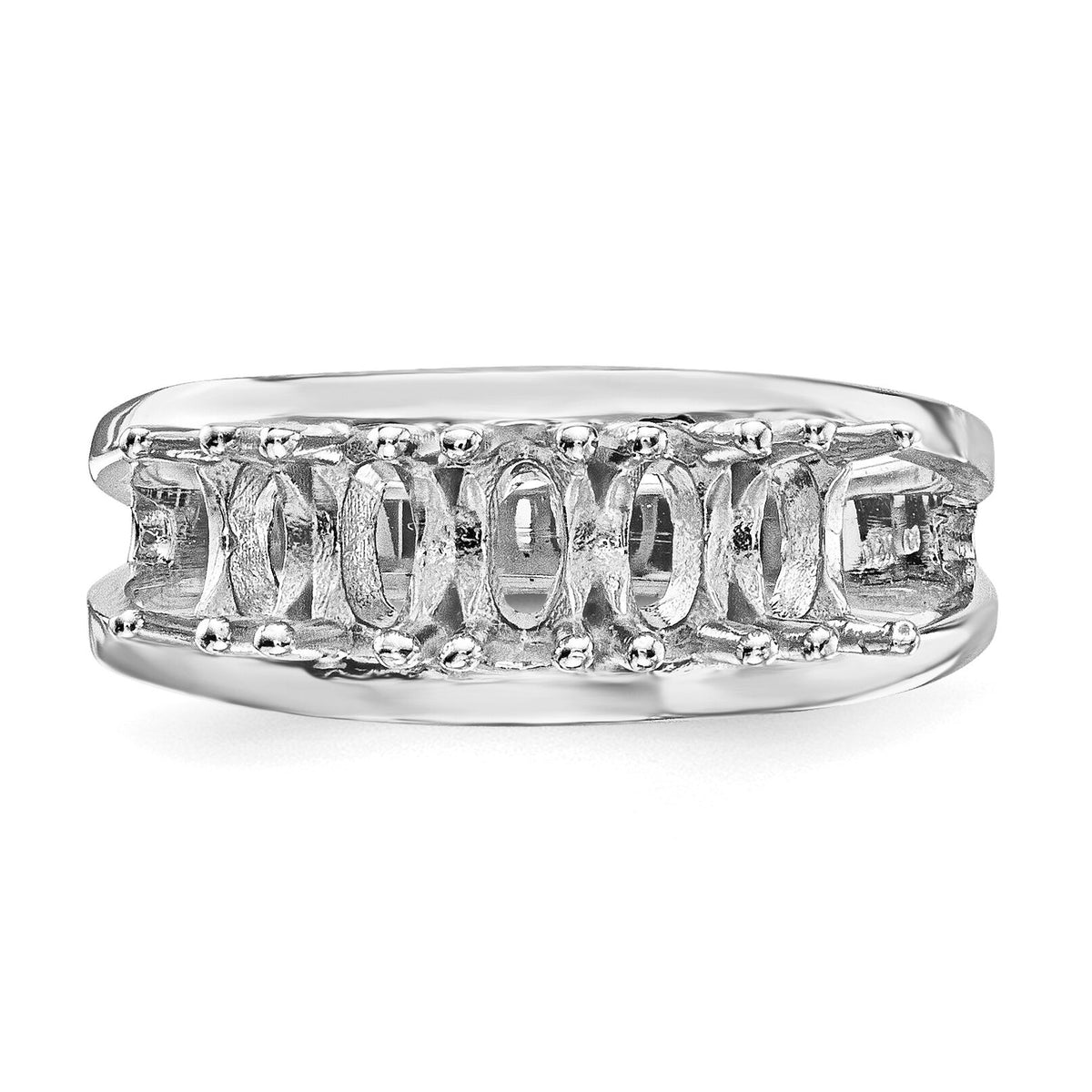 14k White Gold Polished 5-Stone Mothers Ring Mounting-XMR2/5W