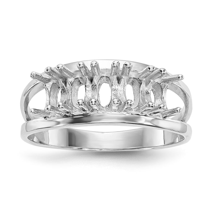 14k White Gold Polished 5-Stone Mothers Ring Mounting-XMR2/5W-7