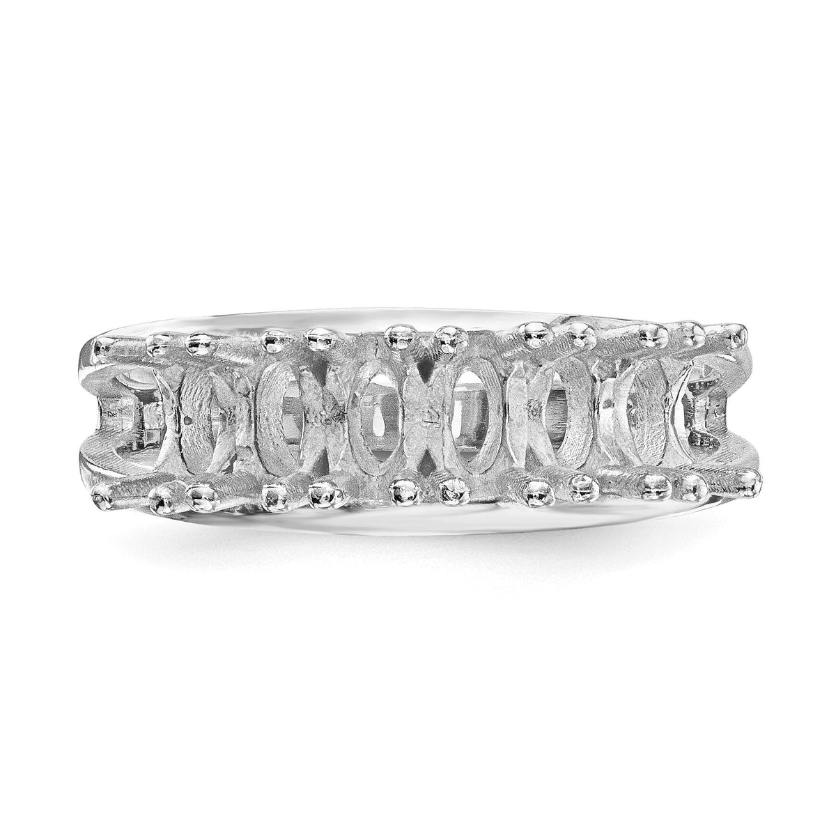 14k White Gold Polished 6-Stone Mothers Ring Mounting-XMR2/6W