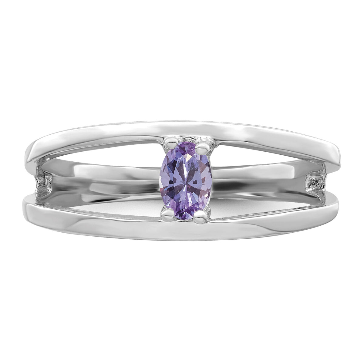 14k White Gold Polished 1-Stone Mothers Ring Mounting-XMR2/1W