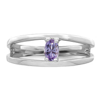14k White Gold Polished 1-Stone Mothers Ring Mounting-XMR2/1W