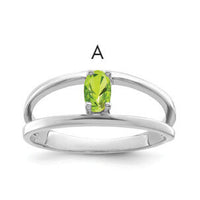14k White Gold Polished 1-Stone Mothers Ring Mounting-XMR2/1W