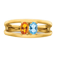 14k Polished 2-Stone Mothers Ring Mounting-XMR2/2
