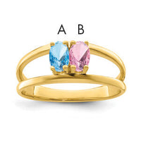 14k Polished 2-Stone Mothers Ring Mounting-XMR2/2