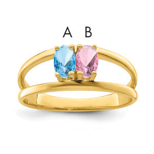 14k Polished 2-Stone Mothers Ring Mounting-XMR2/2