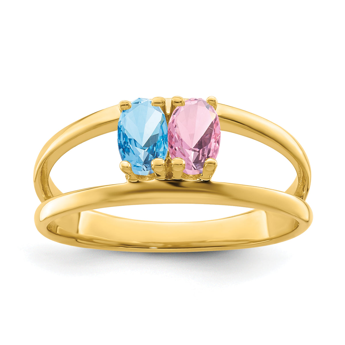 14k Polished 2-Stone Mothers Ring Mounting-XMR2/2-7