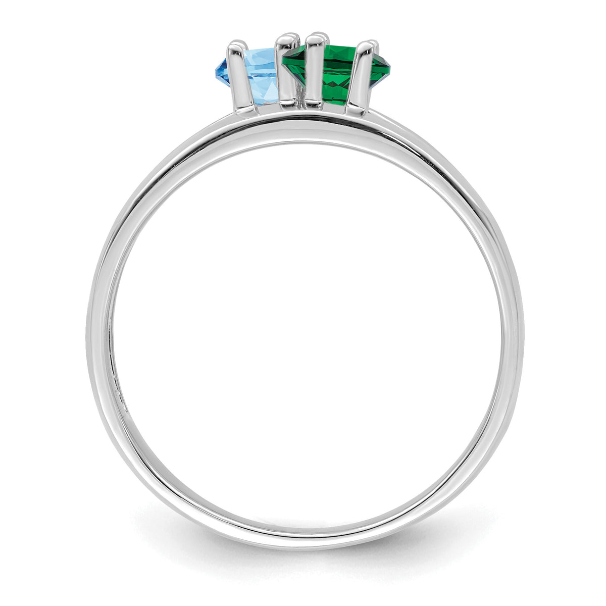 14k White Gold Polished 2-Stone Mothers Ring Mounting-XMR2/2W