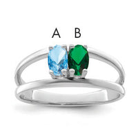 14k White Gold Polished 2-Stone Mothers Ring Mounting-XMR2/2W