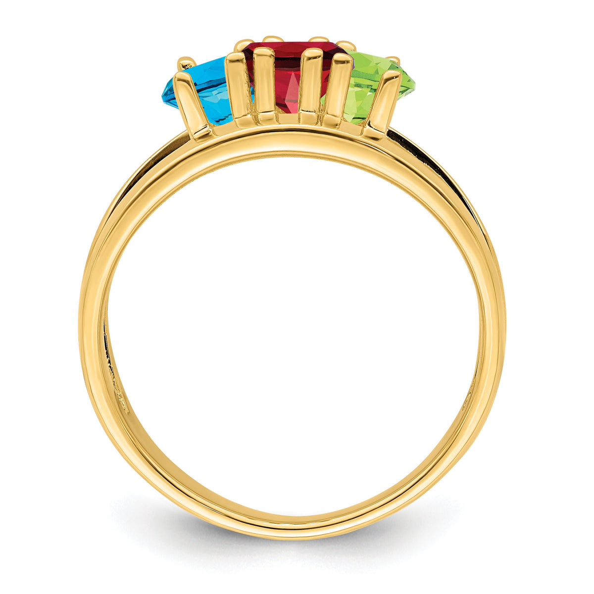 14k Polished 3-Stone Mothers Ring Mounting-XMR2/3