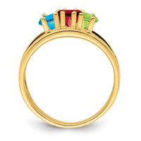 14k Polished 3-Stone Mothers Ring Mounting-XMR2/3