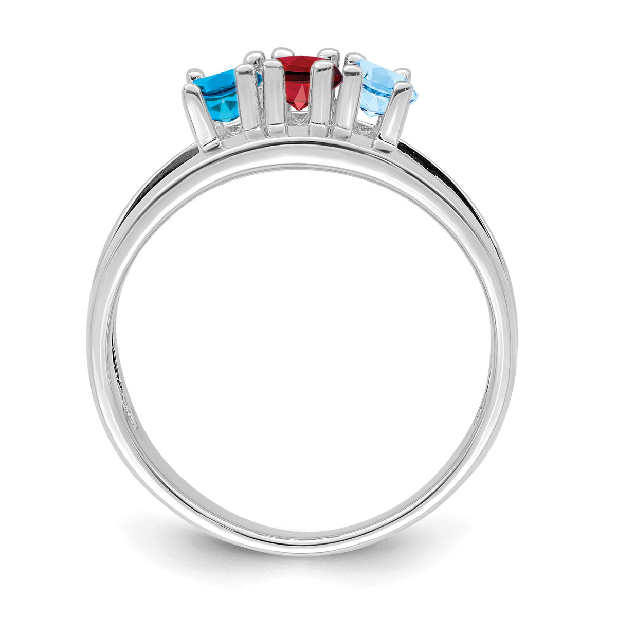 14k White Gold 3 Stone Mother's Ring Mounting-XMR2/3W