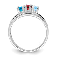 14k White Gold 3 Stone Mother's Ring Mounting-XMR2/3W