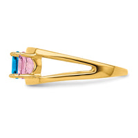 14k Polished 4-Stone Mothers Ring Mounting-XMR2/4