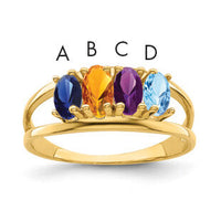 14k Polished 4-Stone Mothers Ring Mounting-XMR2/4