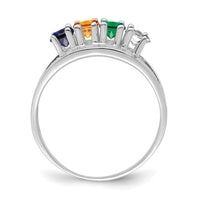 14k White Gold Polished 4-Stone Mothers Ring Mounting-XMR2/4W