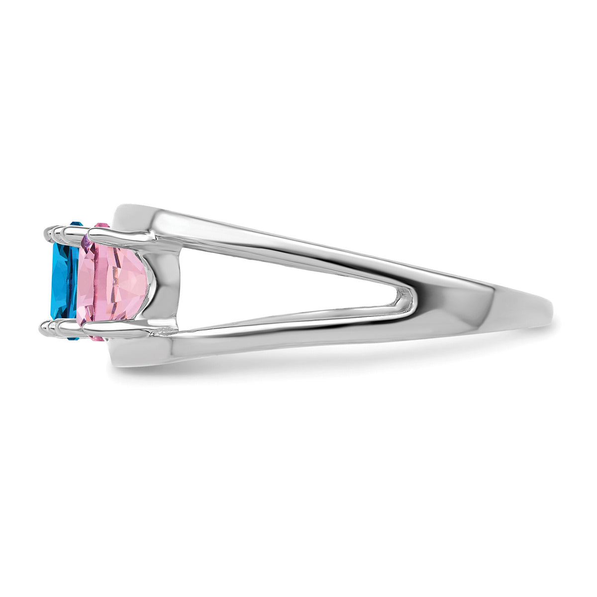 14k White Gold Polished 4-Stone Mothers Ring Mounting-XMR2/4W