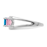 14k White Gold Polished 4-Stone Mothers Ring Mounting-XMR2/4W