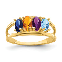 14k Polished 4-Stone Mothers Ring Mounting-XMR2/4
