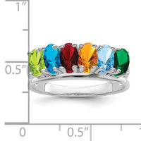 14k White Gold Polished 6-Stone Mothers Ring Mounting-XMR2/6W