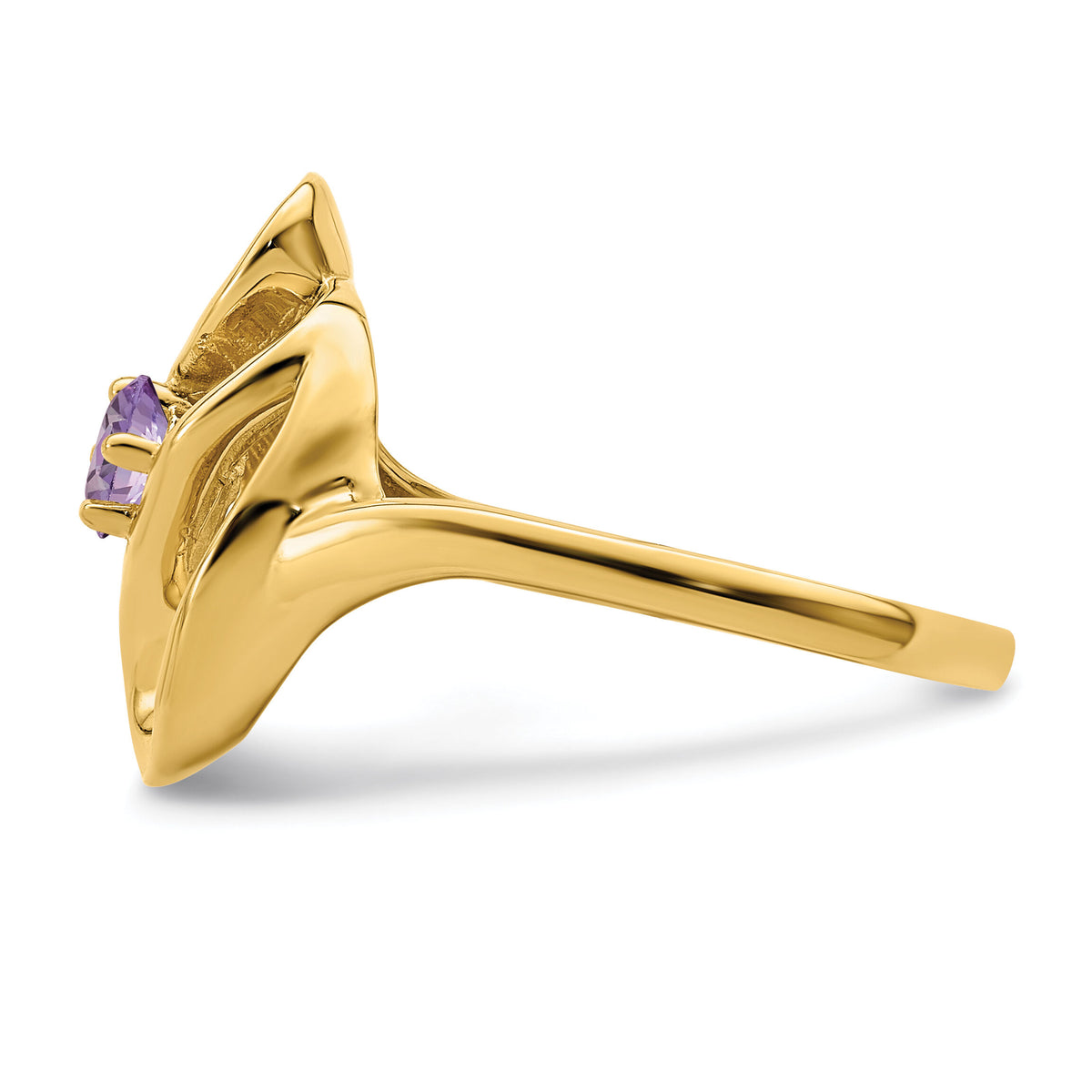 14k Polished 1-Stone Mothers Ring Mounting-XMR3/1