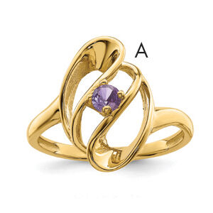 14k Polished 1-Stone Mothers Ring Mounting-XMR3/1