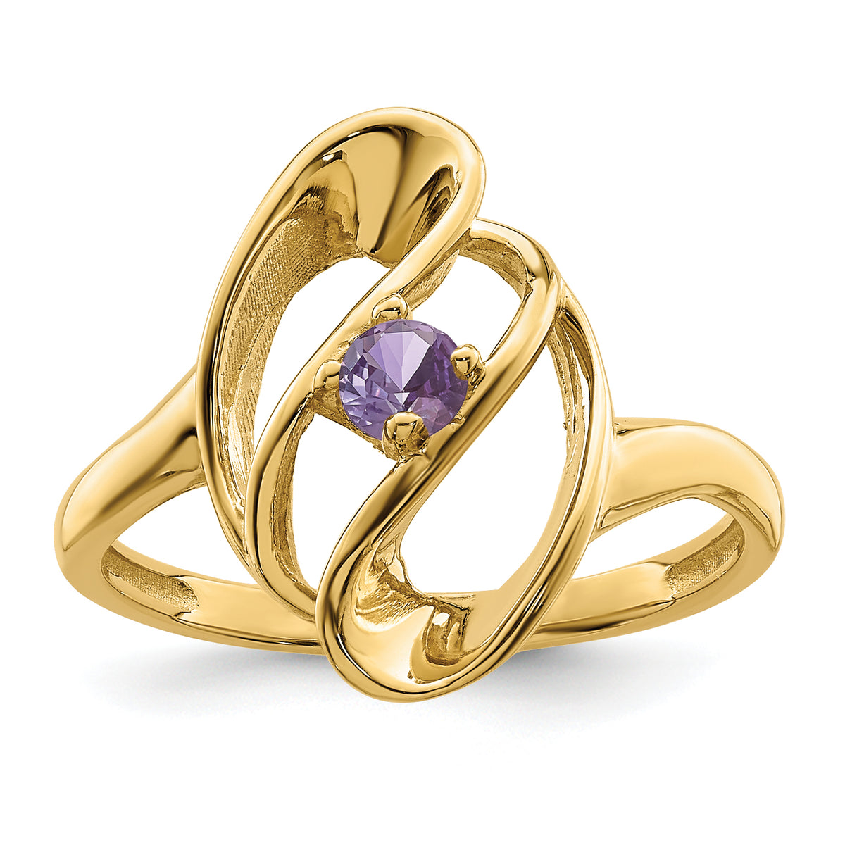 14k Polished 1-Stone Mothers Ring Mounting-XMR3/1-7