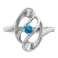 14k White Gold Polished 1-Stone Mothers Ring Mounting-XMR3/1W