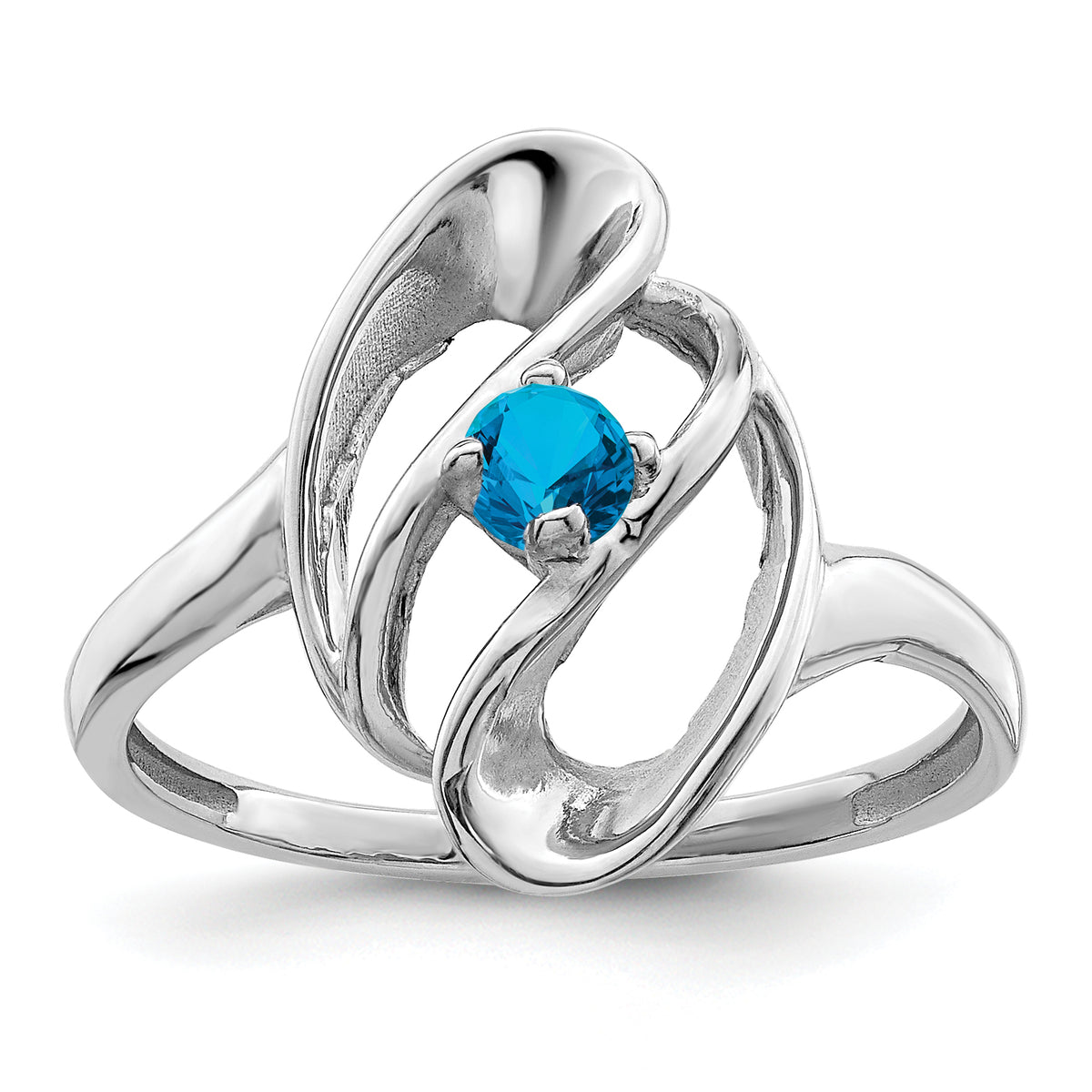 14k White Gold Polished 1-Stone Mothers Ring Mounting-XMR3/1W-7