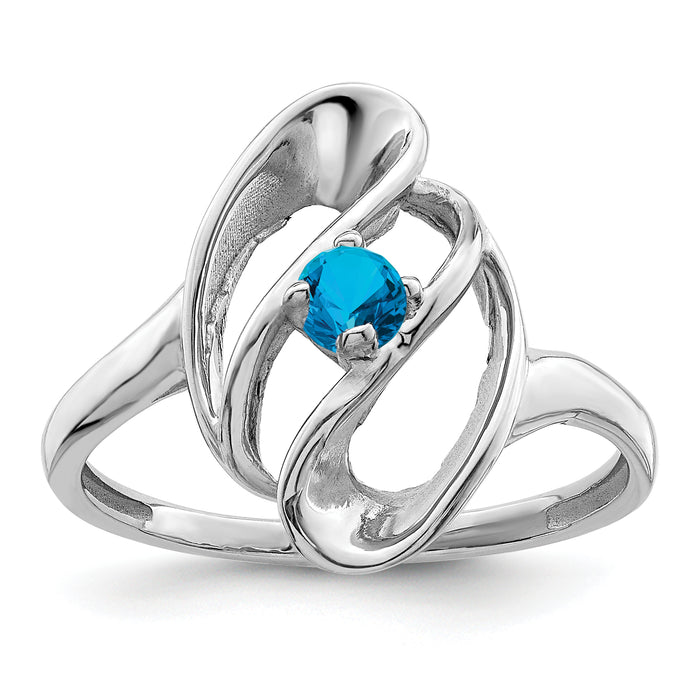 14k White Gold Polished 1-Stone Mothers Ring Mounting-XMR3/1W-7