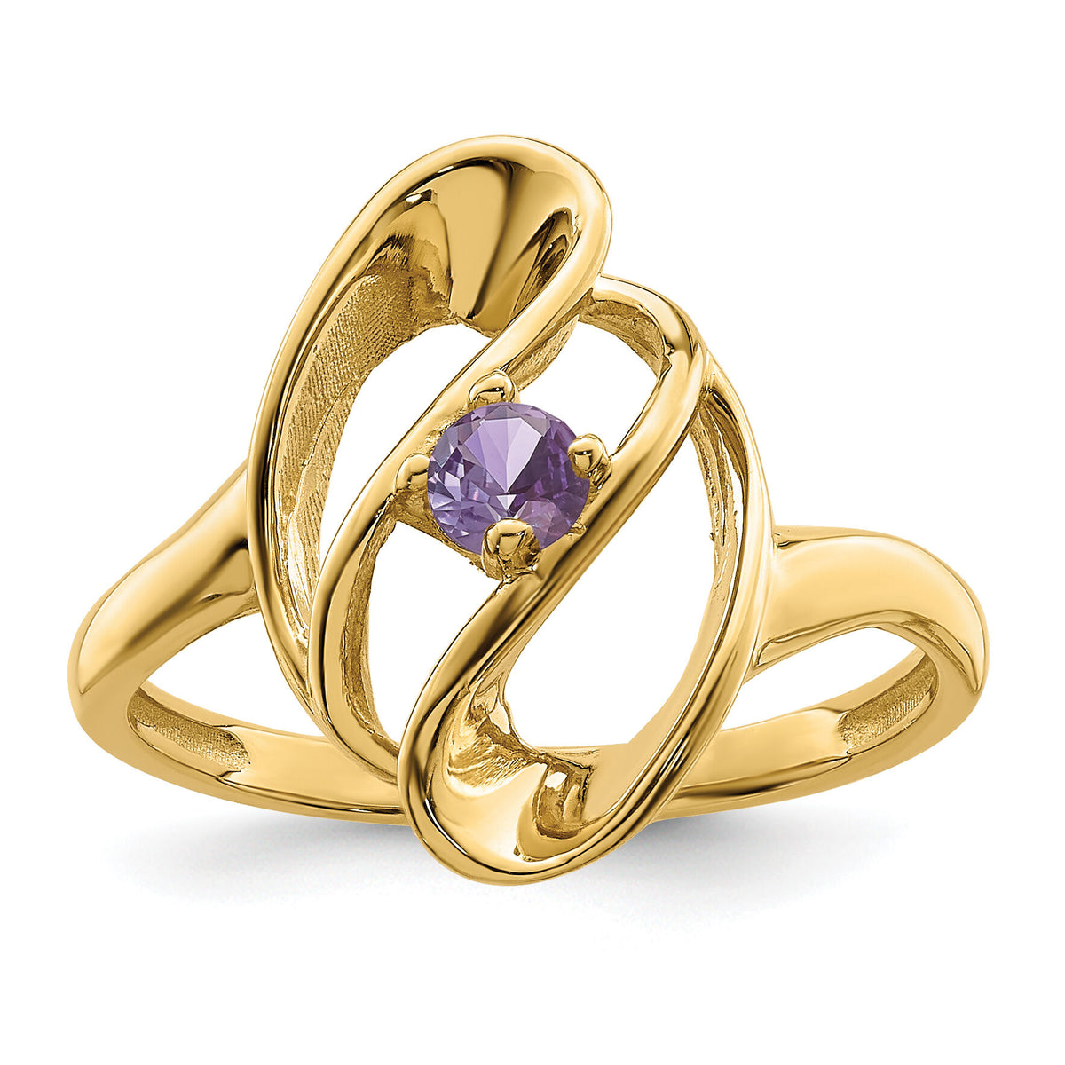 14k Polished 1-Stone Mothers Ring Mounting-XMR3/1