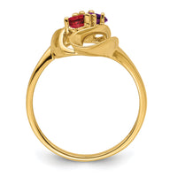 14k Polished 2-Stone Mothers Ring Mounting-XMR3/2