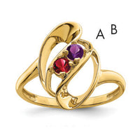14k Polished 2-Stone Mothers Ring Mounting-XMR3/2