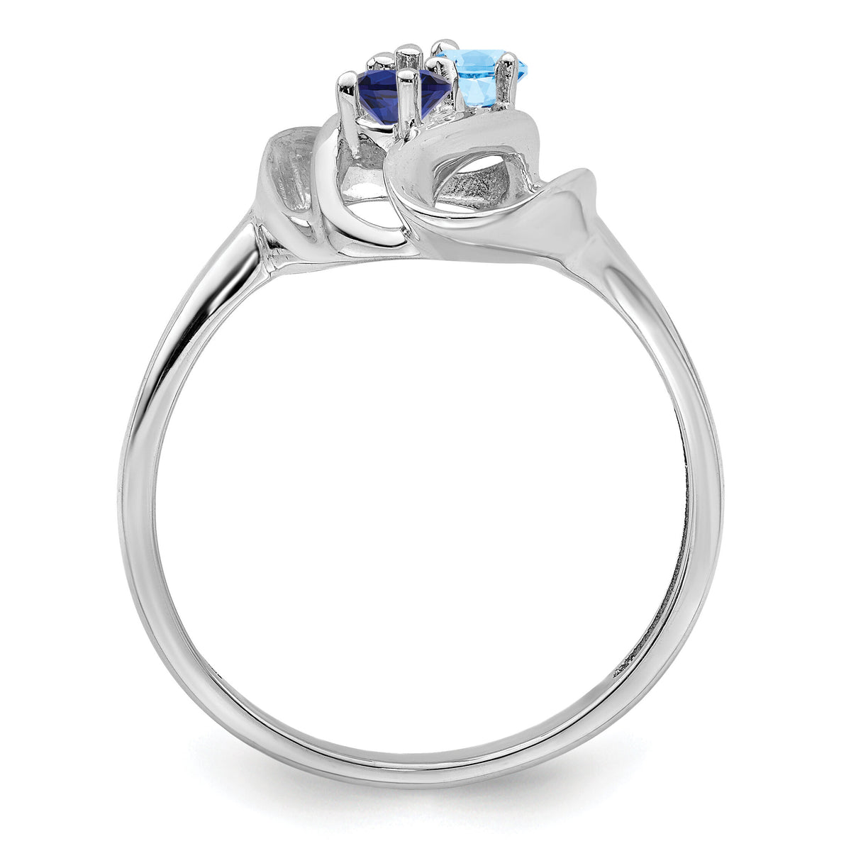 14k White Gold Polished 2-Stone Mothers Ring Mounting-XMR3/2W