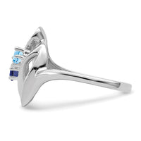 14k White Gold Polished 2-Stone Mothers Ring Mounting-XMR3/2W