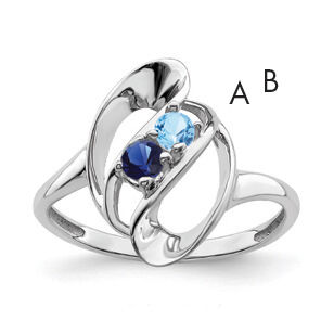 14k White Gold Polished 2-Stone Mothers Ring Mounting-XMR3/2W