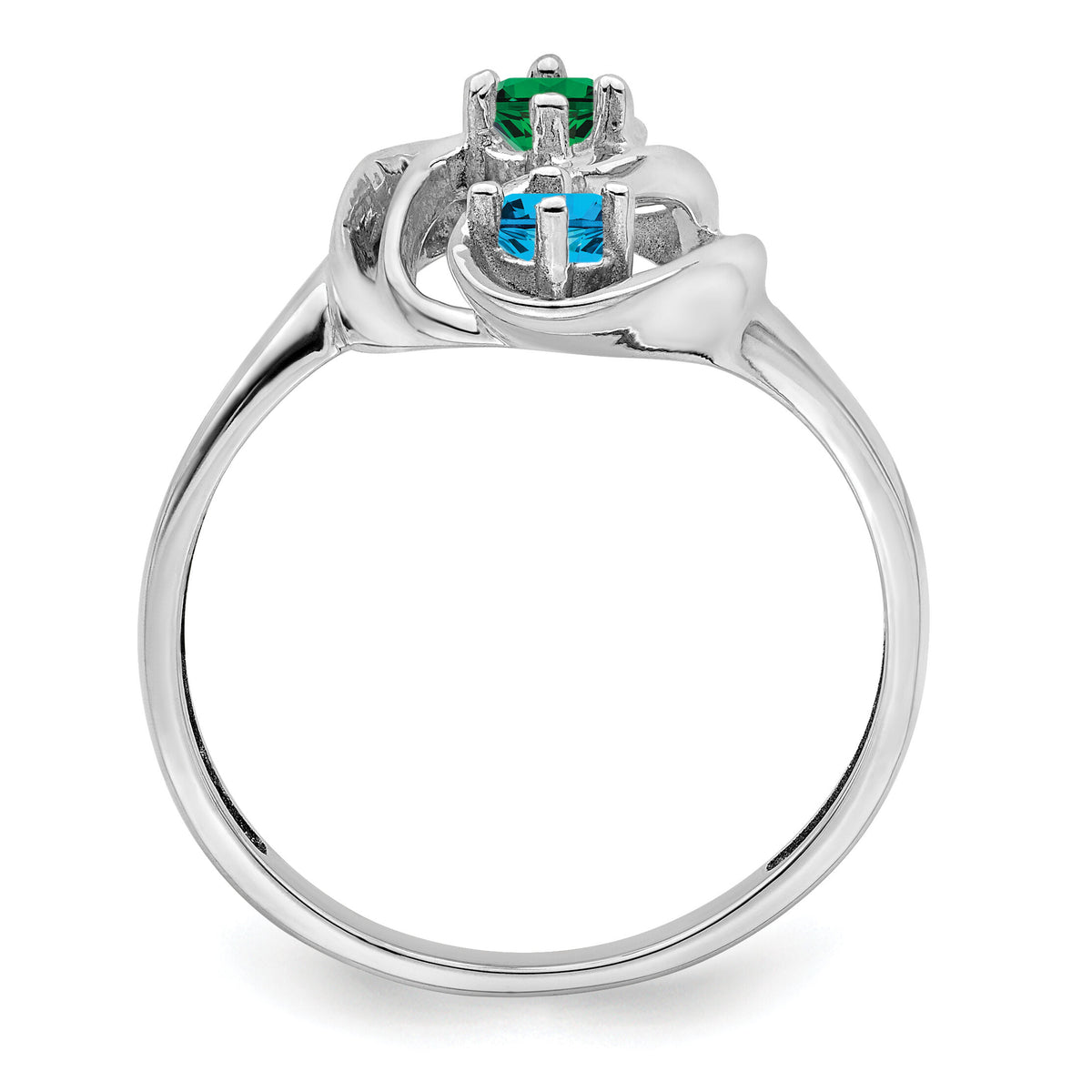 14k White Gold Polished 3-Stone Mothers Ring Mounting-XMR3/3W