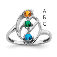 14k White Gold Polished 3-Stone Mothers Ring Mounting-XMR3/3W