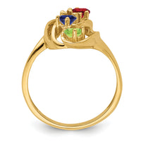 14k Genuine 4 Stone Mother's Ring-XMR3/4GY