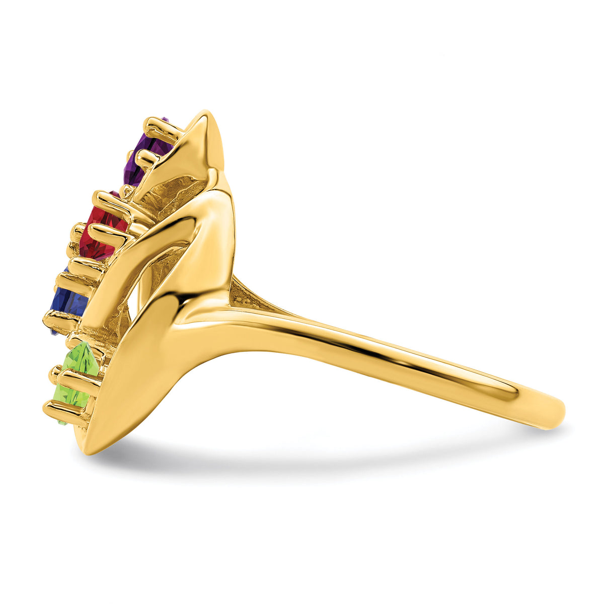14k Genuine 4 Stone Mother's Ring-XMR3/4GY