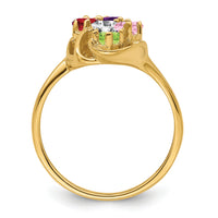 14k Polished 5-Stone Mothers Ring Mounting-XMR3/5