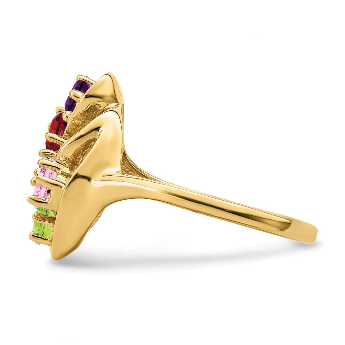 14k Polished 5-Stone Mothers Ring Mounting-XMR3/5