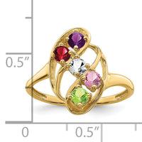 14k Polished 5-Stone Mothers Ring Mounting-XMR3/5